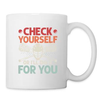 Vérifiez vous-même ou je le ferai pour vous Jouez à la crosse - Mug blanc - blanc - Droite