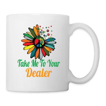 Hippie Peace Sign Peace Flowers Flower Child - Mug - white - Right