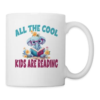 All The Cool Kids Are Reading Elefant - Tasse - Weiß - Rechts