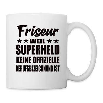 Friseur Superheld Spruch - Tasse - Weiß - Rechts