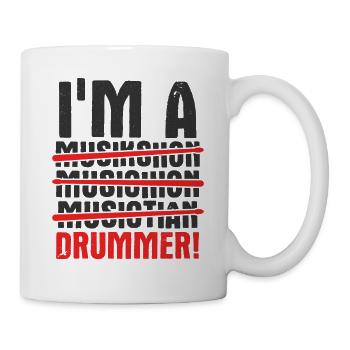Schlagzeug Spieler Drummer - Tasse - Weiß - Rechts