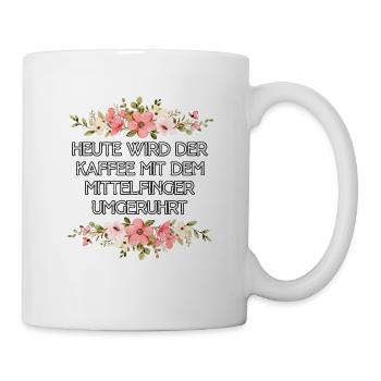 Today, coffee is treated with the middle finger - Mug - white - Right