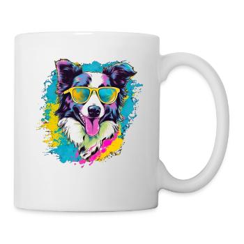 Border Collie Hund Hunderasse - Tasse - Weiß - Rechts