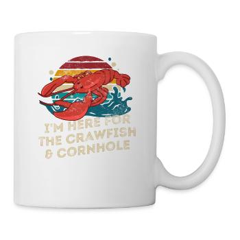 I'm Here for the Crawfish And Cornhole Retro - Tasse - Weiß - Rechts