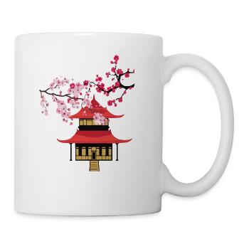 Japanische Kirschblüte - Tasse - Weiß - Rechts