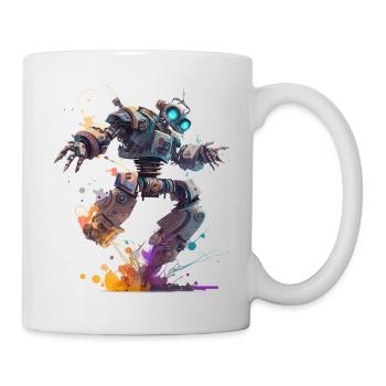 Fantasie Roboter in einem Funky Art Style - Tasse - Weiß - Rechts