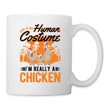 Hühner Kostüm Huhn Halloween Landwirt - Tasse - Weiß - Rechts