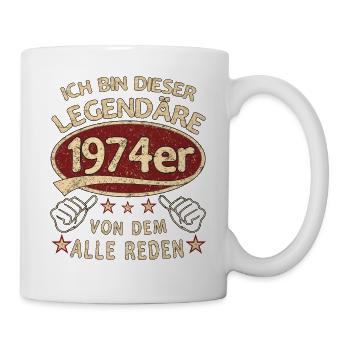 49. Geburtstag 1974 49 er Geburtstag - Tasse - Weiß - Rechts