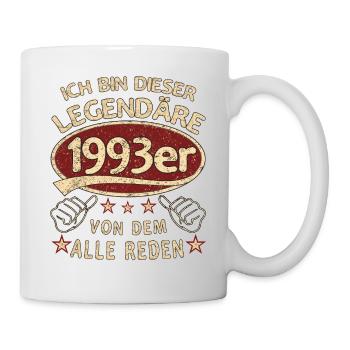 30. Geburtstag 1993 30 er Geburtstag - Tasse - Weiß - Rechts