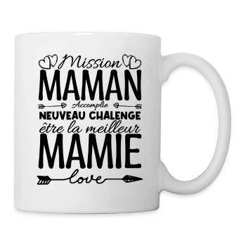 Cadeau Annonce Grossesse Mamie. Mission de maman. - Mug blanc - blanc - Droite