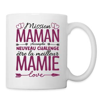 Cadeau Annonce Grossesse Mamie. Mission de maman. - Mug blanc - blanc - Droite