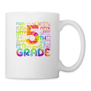 Tie Dye 5th Grade Typography Team Fifth Grade - Mug blanc - blanc - Droite