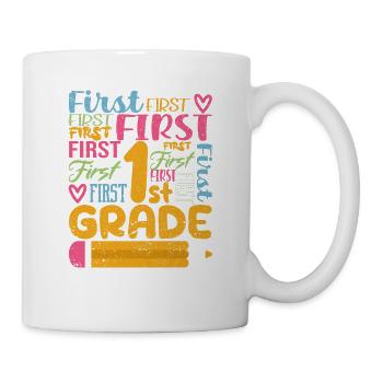 Typography Team of the 1st Grade Teacher of the First Grade - Mug - white - Right