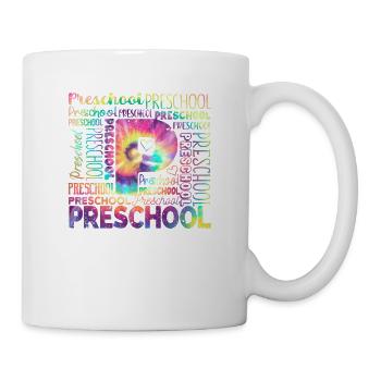 Krawatte Färben Vorschule Typografie Team Vor-K - Tasse - Weiß - Rechts