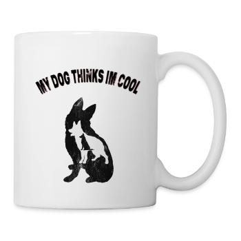 My dog thinks I'm cool Funny Pet T-shirt - Mug - white - Right