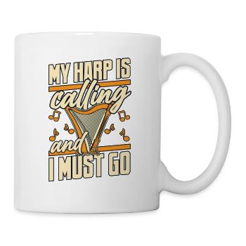 My Harp Is Calling Konzertharfe Harfenmusik - Tasse - Weiß - Rechts