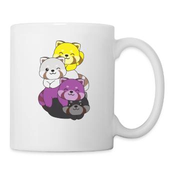 Nonbinary Flag Pride LGBTQ Cute Red Panda - Mug - white - Right