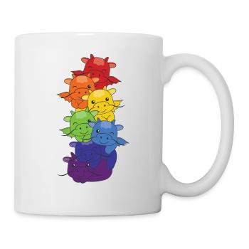 Regenbogen Drache süße bunte Drache für Kinder - Tasse - Weiß - Rechts