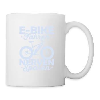 E-Bike Fahren Nerven Sparen Elektrofahrrad EBike - Tasse - Weiß - Rechts