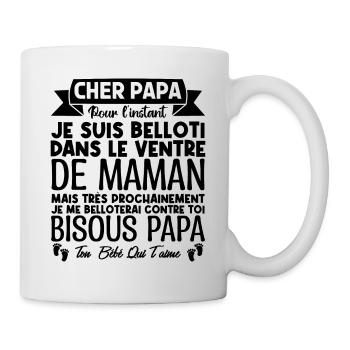 Cadeau annonce grossesse papa. cadeau futur papa. - Mug blanc - blanc - Droite