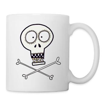 Calavera - mexikanischer Totenkopf - Tasse - Weiß - Rechts
