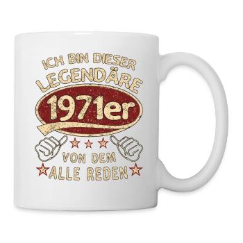 52. Geburtstag 1971 52 er Geburtstag - Tasse - Weiß - Rechts