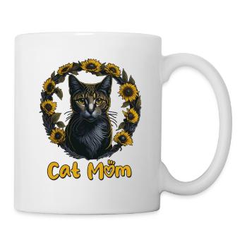 Cat mom cat sunflower cat - Mug - white - Right