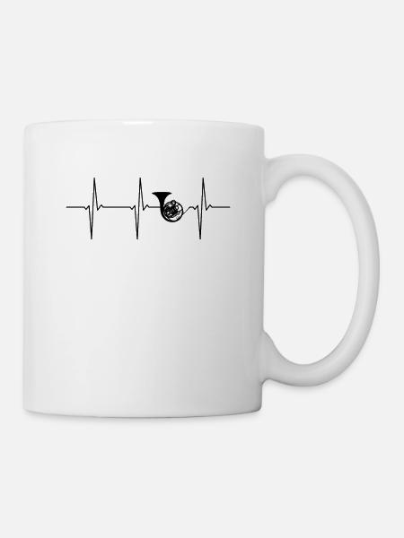 Horn EKG Herzschlag - Tasse - Weiß