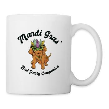 Mardi Gras Karneval Golden Retriever Party Kostüm - Tasse - Weiß - Rechts