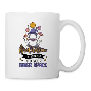 Weltraumpilz meditiert Sonnensystem Wissenschaft - Tasse - Weiß - Rechts