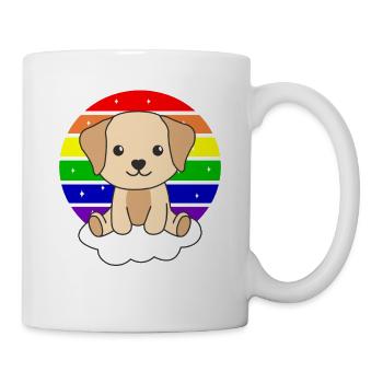 Labrador colorful rainbow for kids cute dog - Mug - white - Right