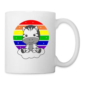 Zebra colorful rainbow for kids cute zebra - Mug - white - Right