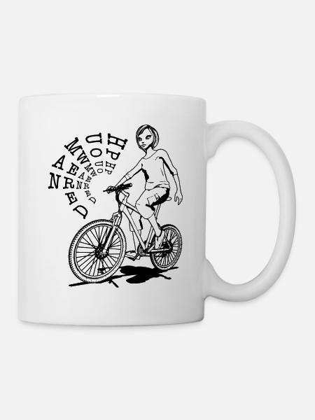 Die Kraft des Menschen: Ode an das Mountainbike - Tasse - Weiß