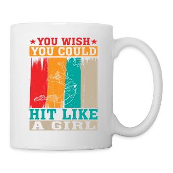 Tu aimerais pouvoir frapper comme une fille - Mug blanc - blanc - Droite