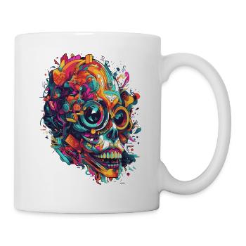 Skull Beatiful Colorful Party Magic Design - Mug - white - Right