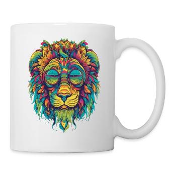 Colorful Lion LSD Psychedelic Design High - Tasse - Weiß - Rechts