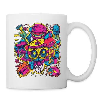 sick crazy colorful party design - Mug - white - Right