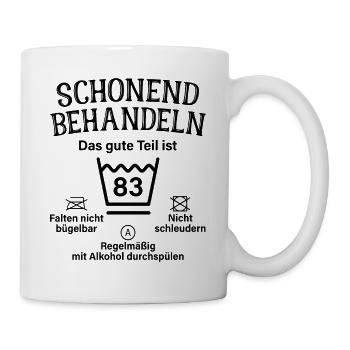 83. Geburtstag Schonend Behandeln 83 Teil Ist 83 - Tasse - Weiß - Rechts