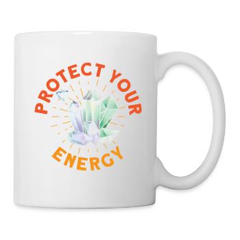 Schützen Sie Ihre Energie - Tasse - Weiß - Rechts