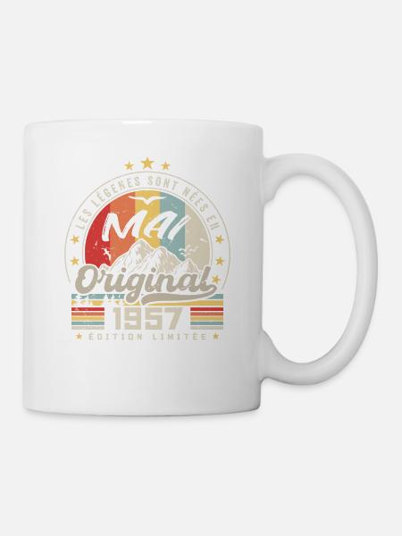 Légendes Mai 1957 Cadeau D'anniversaire Mai 1957 - Mug blanc - blanc