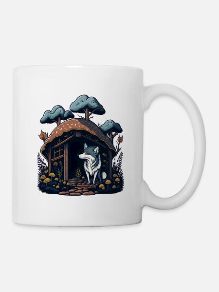 Pilz Home Wolf - Tasse - Weiß