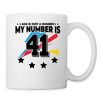 Age is just a number – 41st birthday - Mug - white - Right