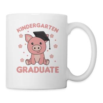 Kids Kindergarten graduate Schwein Graduation - Tasse - Weiß - Rechts