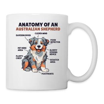 Explication du chien Anatomie d’un berger australien - Mug blanc - blanc - Droite