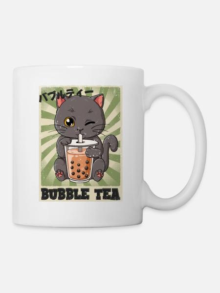 Boba Tea Cat Bubble Tea - Mug blanc - blanc