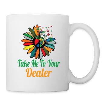 Hippie Peace Sign Peace Flowers Flower Child - Mug - white - Right
