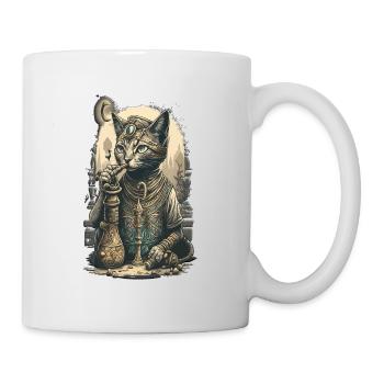 Egypt Cat Smoke with hookah Amazing Design - Mug - white - Right