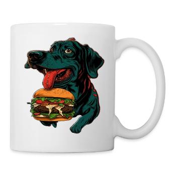 Do you Wanna Burger? Cooler Dog mit Burger Design - Tasse - Weiß - Rechts