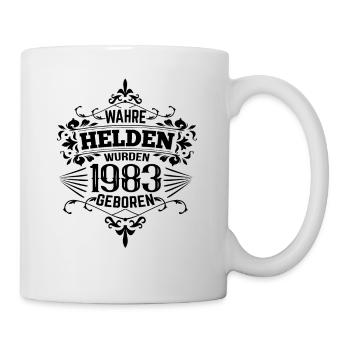 Wahre Helden wurden 1983 geboren - Tasse - Weiß - Rechts