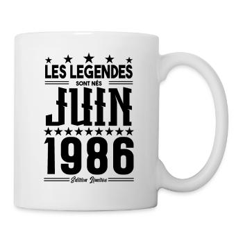 cadeau d'anniversaire juin 1986. Cadeau Juin 1986. - Mug blanc - blanc - Droite